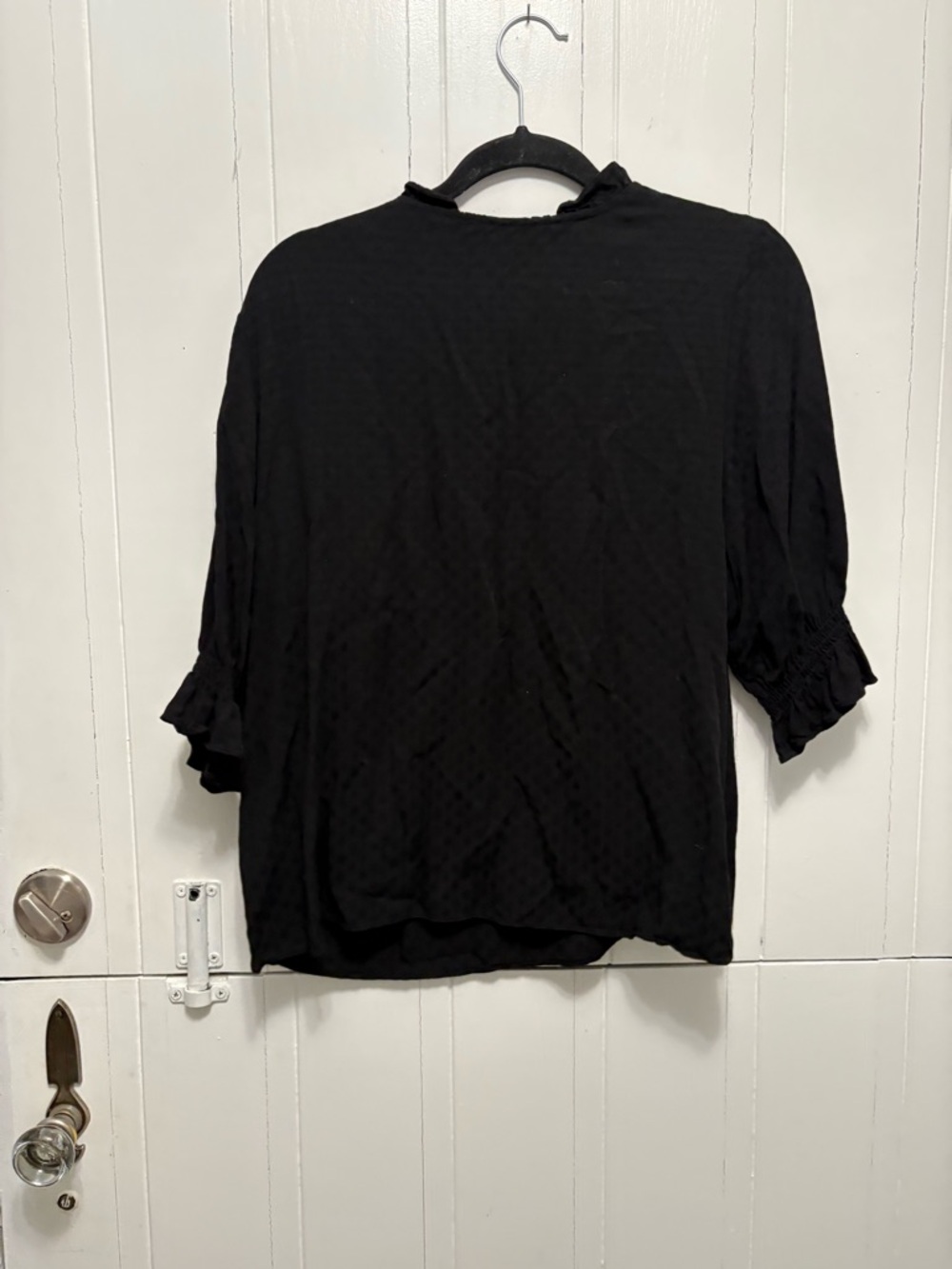 CeCe Black Ruffle-Trim Blouse - Picture 3 of 3